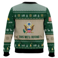 Hooktab US Army Proud Motto - Custom Name, Rank And Years Of Service Ugly Sweater
