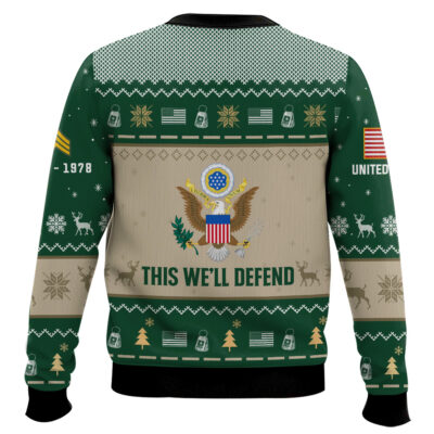 Hooktab US Army Proud Motto – Custom Name, Rank And Years Of Service Ugly Sweater