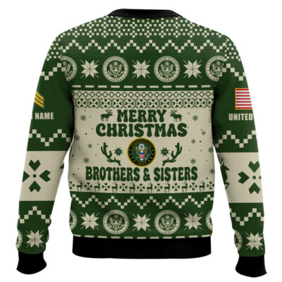 Hooktab US Army Santa’s Favourite Veterans – Custom Name And Rank Ugly Sweater