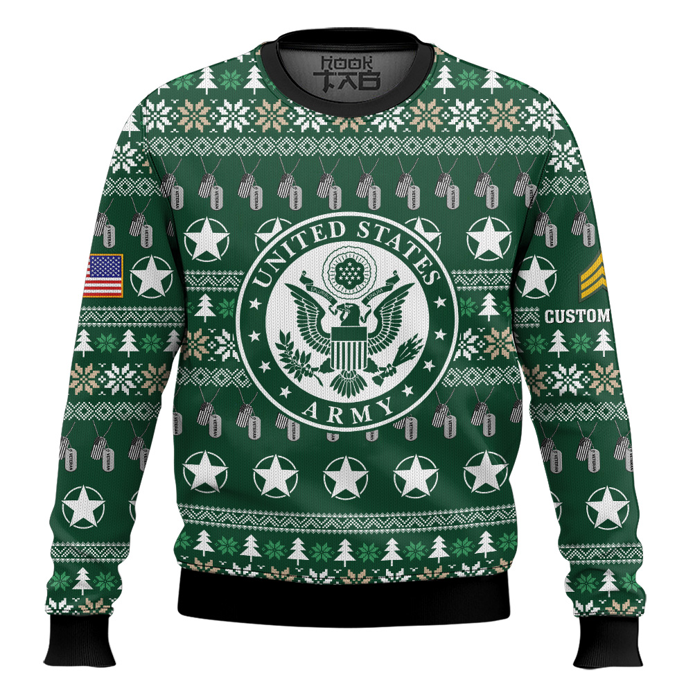 Hooktab US Army Thank My Brothers And Sisters That Never Came Back - Custom Name And Rank Ugly Sweater Hooktab US Army Thank My Brothers And Sisters That Never Came Back - Custom Name And Rank Ugly Sweater