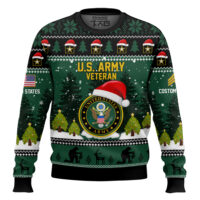Hooktab US Army Thank You God - Custom Name And Rank Ugly Sweater