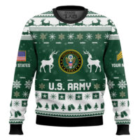Hooktab US Army This Christmas R.E.D - Custom Name And Rank Ugly Sweater