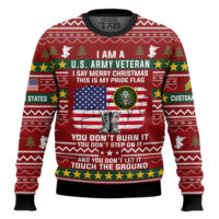 Hooktab US Army This Is My Pride Flag - Custom Name And Rank Ugly Sweater
