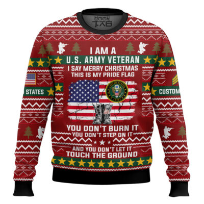 US Army This Is My Pride Flag - Custom Name And Rank Ugly Sweater