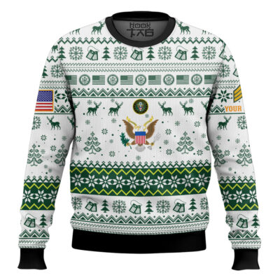 US Army This We'll Defend - Custom Name And Rank Ugly Sweater