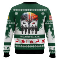 Hooktab US Army You'll Never Walk Alone - Custom Name and Rank Ugly Sweater