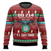 Hooktab US Coast Guard DD Form 214 - Custom Name And Rank Ugly Sweater