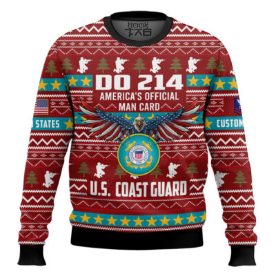 US Coast Guard DD Form 214 - Custom Name And Rank Ugly Sweater