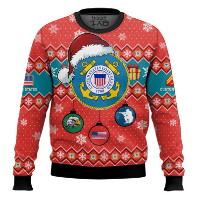 US Coast Guard Freedom Is The Gift You Didn't Know You Needed - Custom Name And Rank Ugly Sweater