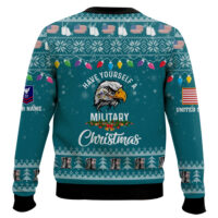 Hooktab US Coast Guard Have Yourself A Military Christmas - Custom Name And Rank Ugly Sweater