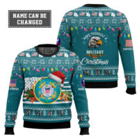 Hooktab US Coast Guard Have Yourself A Military Christmas - Custom Name And Rank Ugly Sweater