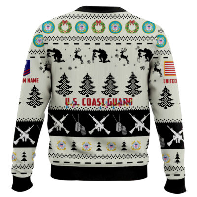 Hooktab US Coast Guard Honor the Fallen! – Custom Name And Rank Ugly Sweater