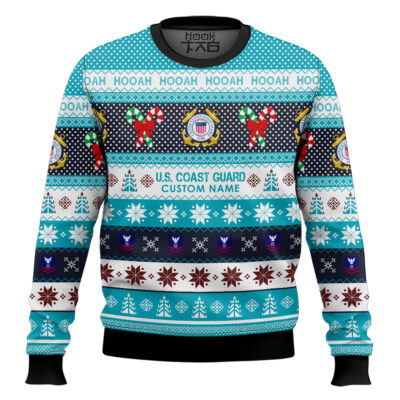 US Coast Guard Hooah! - Custom Name Ugly Sweater