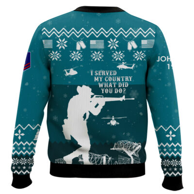Hooktab US Coast Guard I Served My Country – Custom Name, Rank And Years Of Service Ugly Sweater