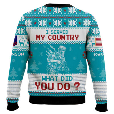Hooktab US Coast Guard I Served My Country What Did You Do – Custom Name, Rank And Years Of Service Ugly Sweater