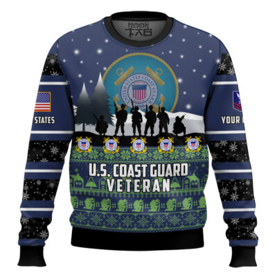 US Coast Guard I Walked The Walk - Custom Name And Rank Ugly Sweater