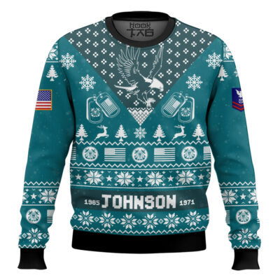 US Coast Guard I'm Veteran Not A Sucker Or A Loser - Custom Name, Rank And Year Of Service Ugly Sweater