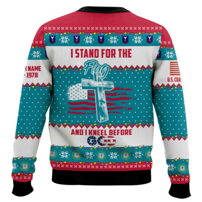 Hooktab US Coast Guard Merry Vetmas – Custom Name And Years Of Service Ugly Sweater