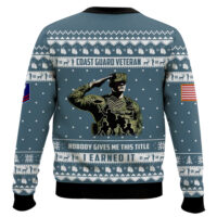 Hooktab US Coast Guard Nobody Gives Me This Title I Earned It - Custom Name, Rank And Years Of Service Ugly Sweater