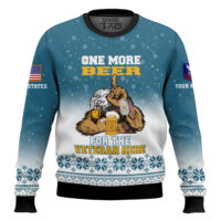 Hooktab US Coast Guard One More Beer For The Veteran Here - Custom Name And Rank Ugly Sweater