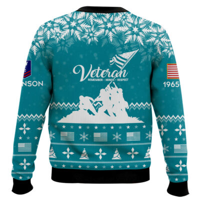 Hooktab US Coast Guard Remember-Honor-Respect – Custom Name, Rank And Years Of Service Ugly Sweater