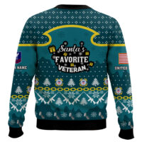 Hooktab US Coast Guard Santa's Favorite Veteran - Custom Name And Rank Ugly Sweater