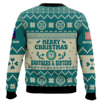 Hooktab US Coast Guard Santa's Favourite Veterans - Custom Name And Rank Ugly Sweater