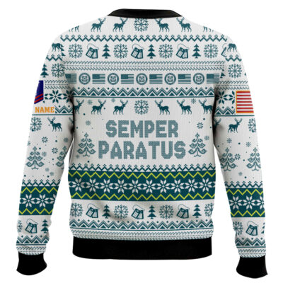 Hooktab US Coast Guard Semper Paratus – Custom Name And Rank Ugly Sweater