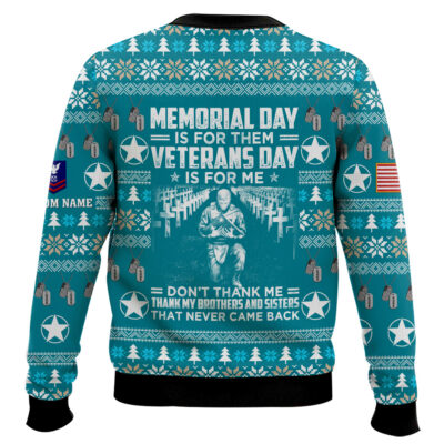 Hooktab US Coast Guard Thank My Brothers And Sisters That Never Came Back – Custom Name And Rank Ugly Sweater