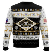 Hooktab US Coast Guard Veterans - Custom Name, Rank And Years Of Service Ugly Sweater