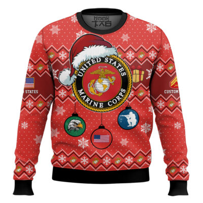US Marine Corps Freedom Is The Gift You Didn't Know You Needed - Custom Name And Rank Ugly Sweater