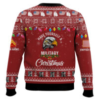 Hooktab US Marine Corps Have Yourself A Military Christmas - Custom Name And Rank Ugly Sweater