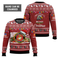 Hooktab US Marine Corps Have Yourself A Military Christmas - Custom Name And Rank Ugly Sweater