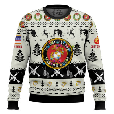 US Marine Corps Honor the Fallen! - Custom Name And Rank Ugly Sweater