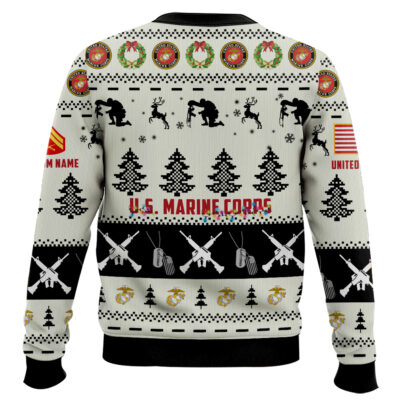 Hooktab US Marine Corps Honor the Fallen! – Custom Name And Rank Ugly Sweater