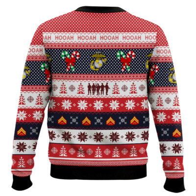 Hooktab US Marine Corps Hooah! – Custom Name Ugly Sweater