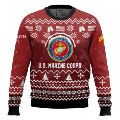 US Marine Corps I Served My Country - Custom Name, Rank And Years Of Service Ugly Sweater