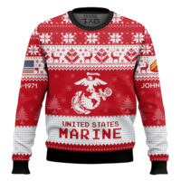 Hooktab US Marine Corps I Served My Country What Did You Do - Custom Name, Rank And Years Of Service Ugly Sweater