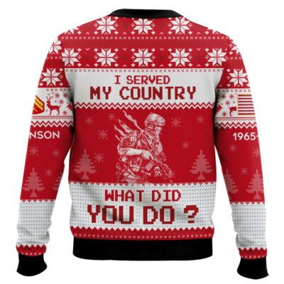 Hooktab US Marine Corps I Served My Country What Did You Do – Custom Name, Rank And Years Of Service Ugly Sweater
