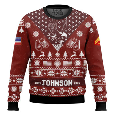 US Marine Corps I'm Veteran Not A Sucker Or A Loser - Custom Name, Rank And Year Of Service Ugly Sweater