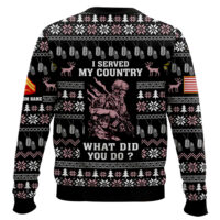 Hooktab US Marine Corps Liberty Eagle I Served My Country - Custom Name And Rank Ugly Sweater