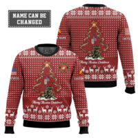 Hooktab US Marine Corps Merry Christmas - Custom Name And Rank Ugly Sweater