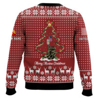 Hooktab US Marine Corps Merry Christmas - Custom Name And Rank Ugly Sweater