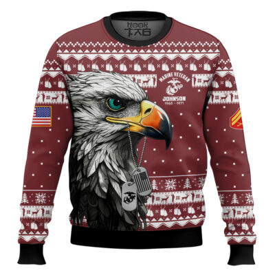 US Marine Corps Nobody Gives Me This Title I Earned It - Custom Name, Rank And Years Of Service Ugly Sweater