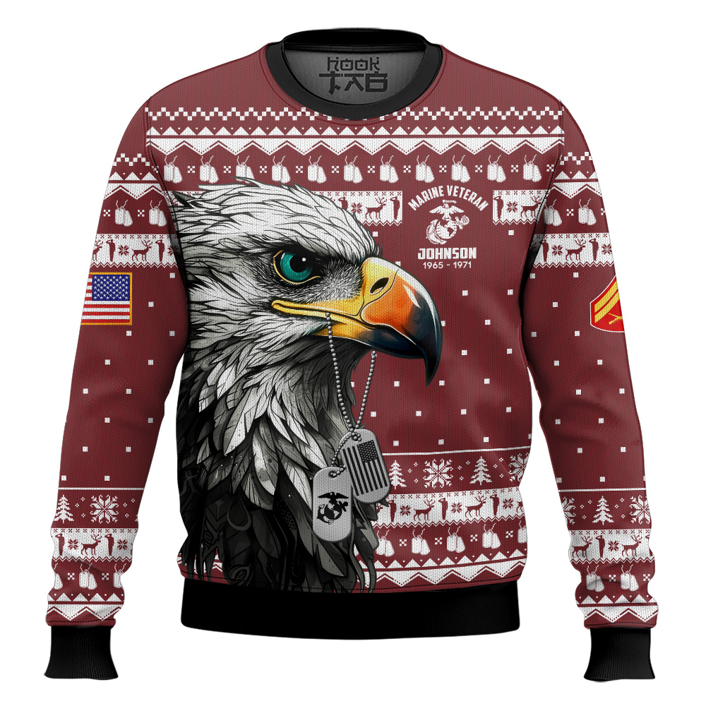 Hooktab US Marine Corps Nobody Gives Me This Title I Earned It - Custom Name, Rank And Years Of Service Ugly Sweater Hooktab US Marine Corps Nobody Gives Me This Title I Earned It - Custom Name, Rank And Years Of Service Ugly Sweater