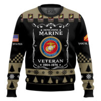 Hooktab US Marine Corps Once I Took a Solemn Oath - Custom Name And Rank Ugly Sweater