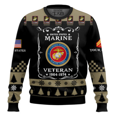US Marine Corps Once I Took a Solemn Oath - Custom Name And Rank Ugly Sweater
