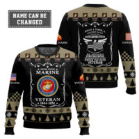 Hooktab US Marine Corps Once I Took a Solemn Oath - Custom Name And Rank Ugly Sweater