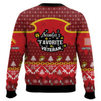 Hooktab US Marine Corps Santa's Favorite Veteran - Custom Name And Rank Ugly Sweater