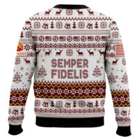 Hooktab US Marine Corps Semper Fidelis - Custom Name And Rank Ugly Sweater